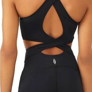 FP Movement by Free People Black Cross-Back Jumpsuit